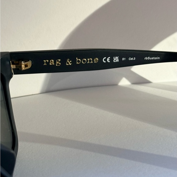 Matte Black Rectangular Rag & Bone Sunglasses - Picture 7 of 9